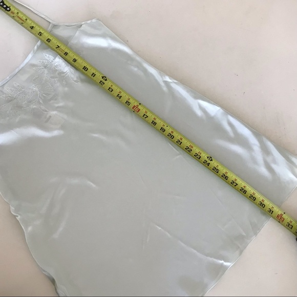 Slip Dress in Mint - Flowy like Satin - with Sheer Neckline Feature M - Picture 14 of 15